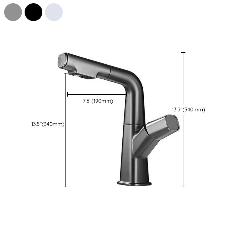 Pull-out 1 Hole Bathroom Faucet with Water Hose Vessel Faucet