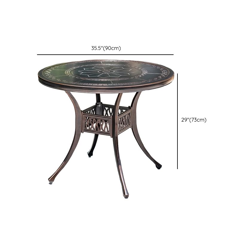 Industrial Aluminum Dining Table Water Resistant Patio Table