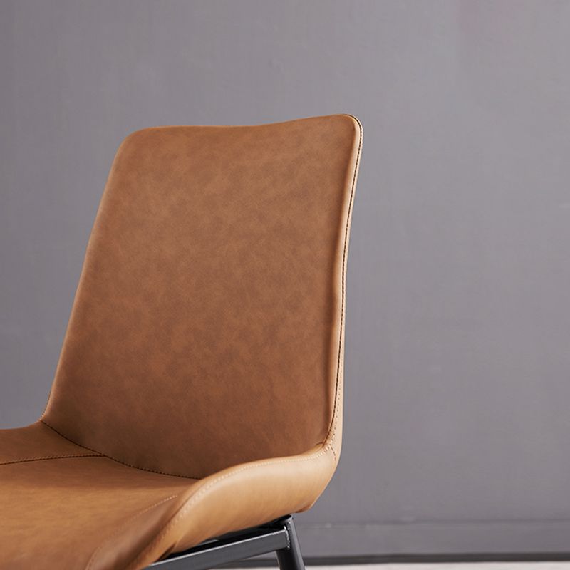 Restaurante contemporáneo Silla lateral con respaldo sólido Silla de comedor de cuero
