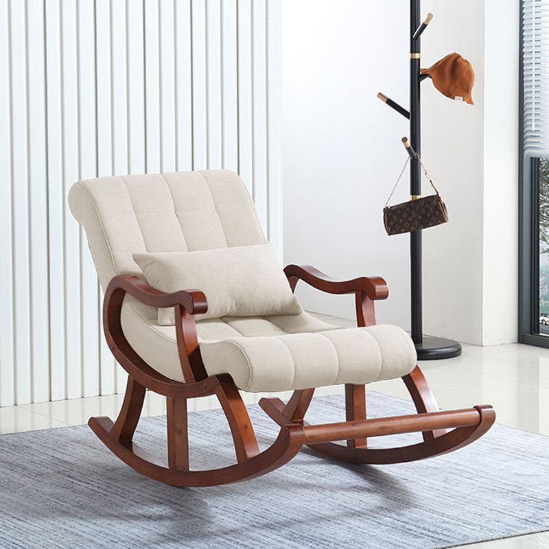 Cotton Blend/Fabric Lounge Chair with Sled Base Pillow Back Armchair