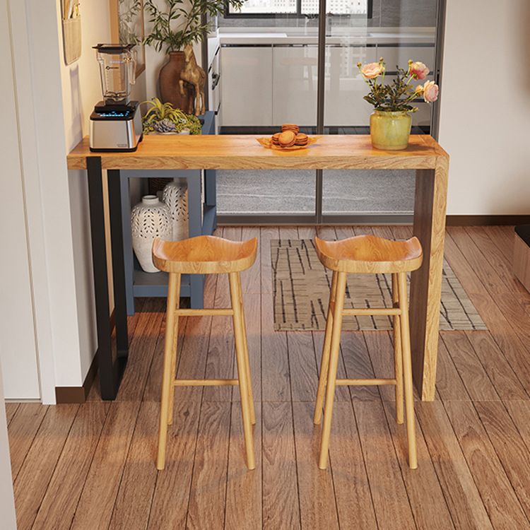 Modern 1/3 Pieces Bar Table Set Rectangle Pine Wood Counter Table for Living Room