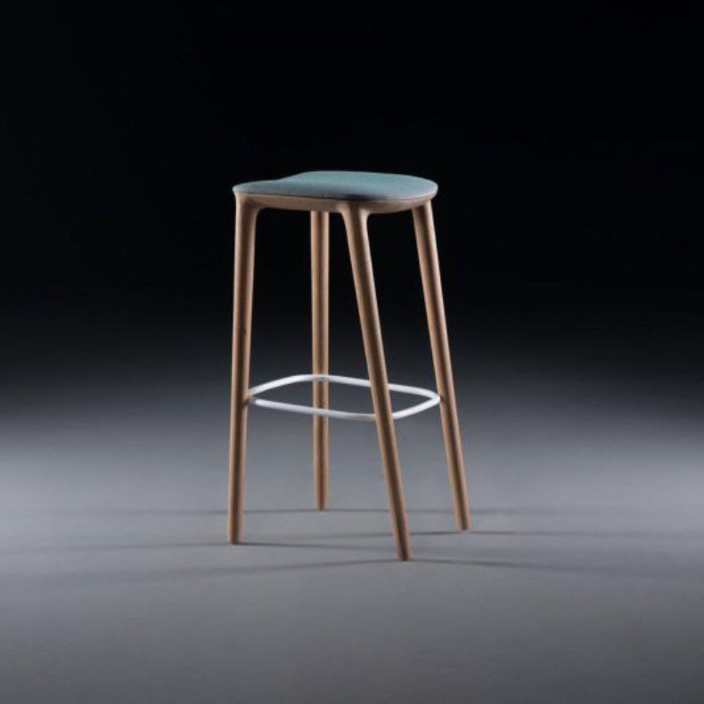 Solid Wood Counter and Bar Stool Indoor Industrial Backless Stool