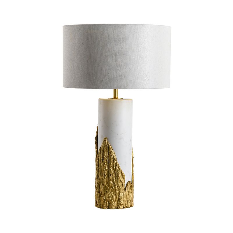 1 tâche de chevet d'éclairage modernisme lampe de table de nuit blanche avec une teinte en tissu de cylindre