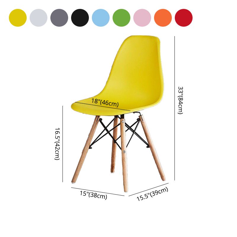 Silla lateral de comedor de cocina escandinava de madera sillón sólido