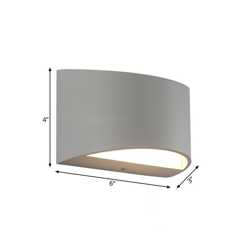 Metal Geometric Wall Light Minimalist LED White Wall Mount Lamp in Warm/White Light