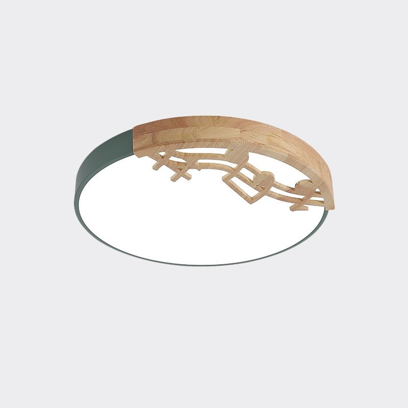 Plafonnier Led contemporain avec abat-jour en acrylique, luminaire rond vert/blanc/gris pour chambre à coucher