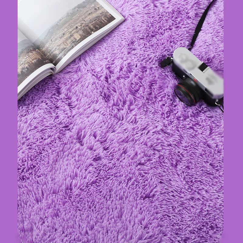 Simple Indoor Room Rug Pink Pure Color Carpet Polyester Non-Split Indoor Carpet