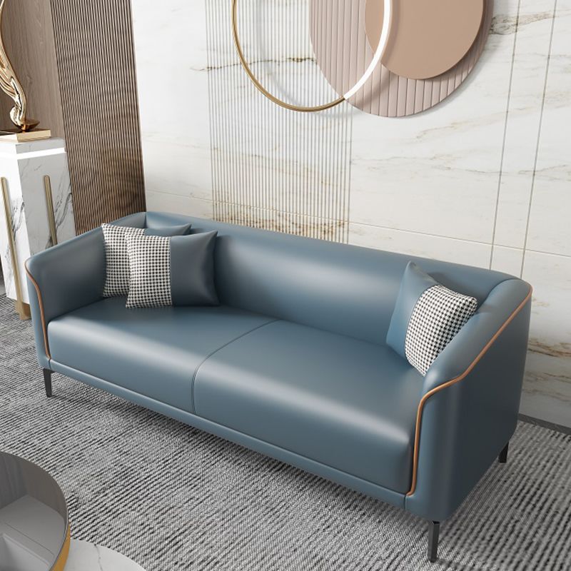 Contemporary Faux Leather Tight Back Flared Arm Living Room Seating