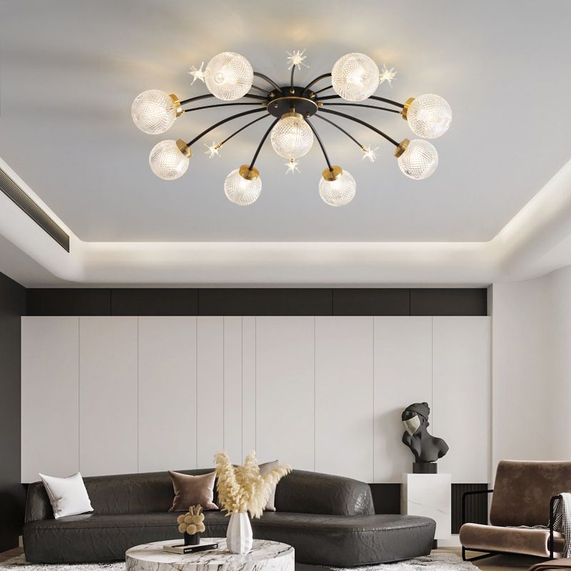 Modern Sputnik Semi Flush Mount Flush Light Fixtures for Dining Room