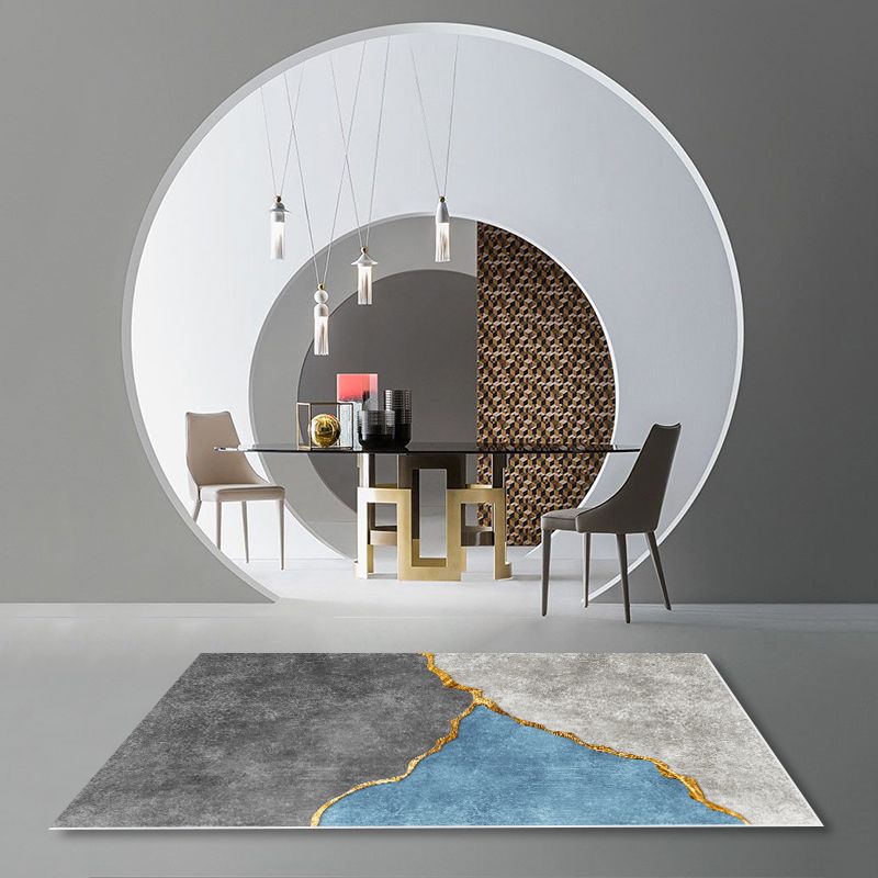 Minimalist Indoor Rug Washable Carpet Polyester Stain Resistant Area Rug for Living Room