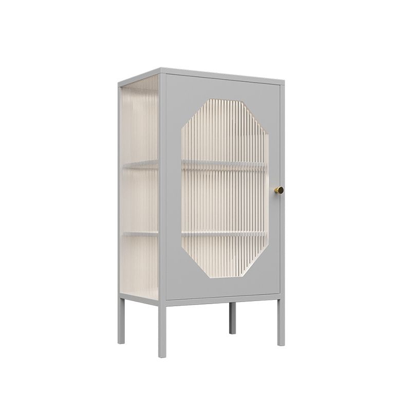 Industrial Curio Cabinet Metal Display Cabinet with Door for Living Room
