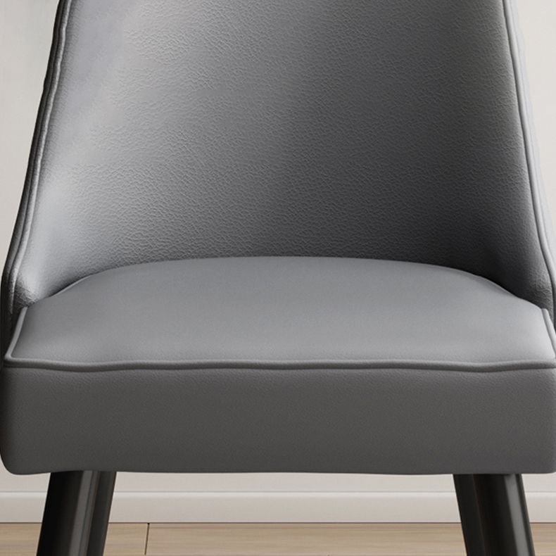 Scandinavian Upholstered Armless Dining Chairs Solid Back Chair