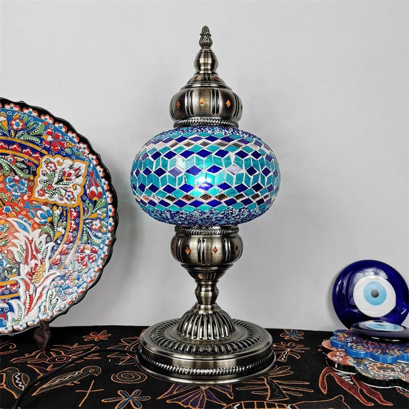 Modern Style Unique Shape Table Lighting Glass 1 Light Table Lamp for Bedroom