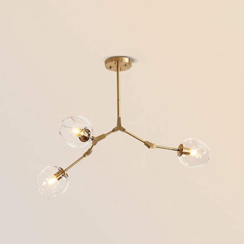 Postmodern metalen hangende kroonluchter licht heldere glazen schaduw suspensie Licht in goud voor slaapkamer