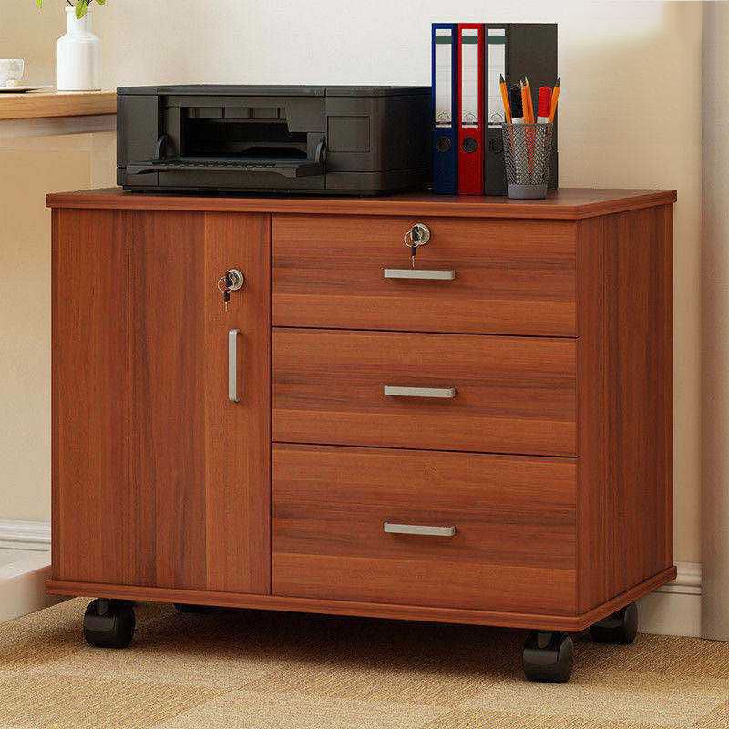 Modern Wooden Accent Cabinet with 1 Door Side Cabinet with Drawers