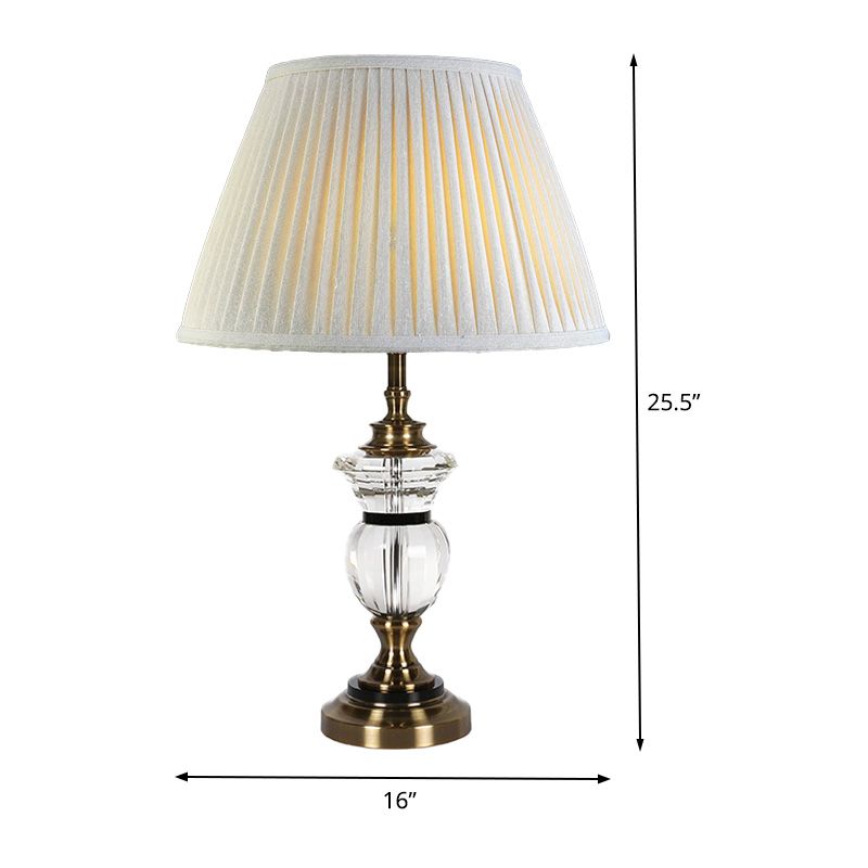 Curvy Fabric Task Lighting Contemporary Clear Crystal 1 Bulb Reading Lamp in White