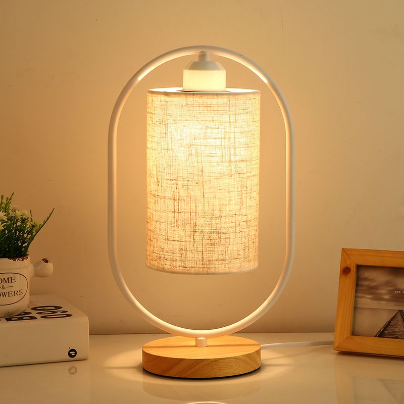 Colonna spina nell'illuminazione per comodini Fassuto moderno Manotte a 1 luci Light con cornice di ellisse nero/bianco e base in legno