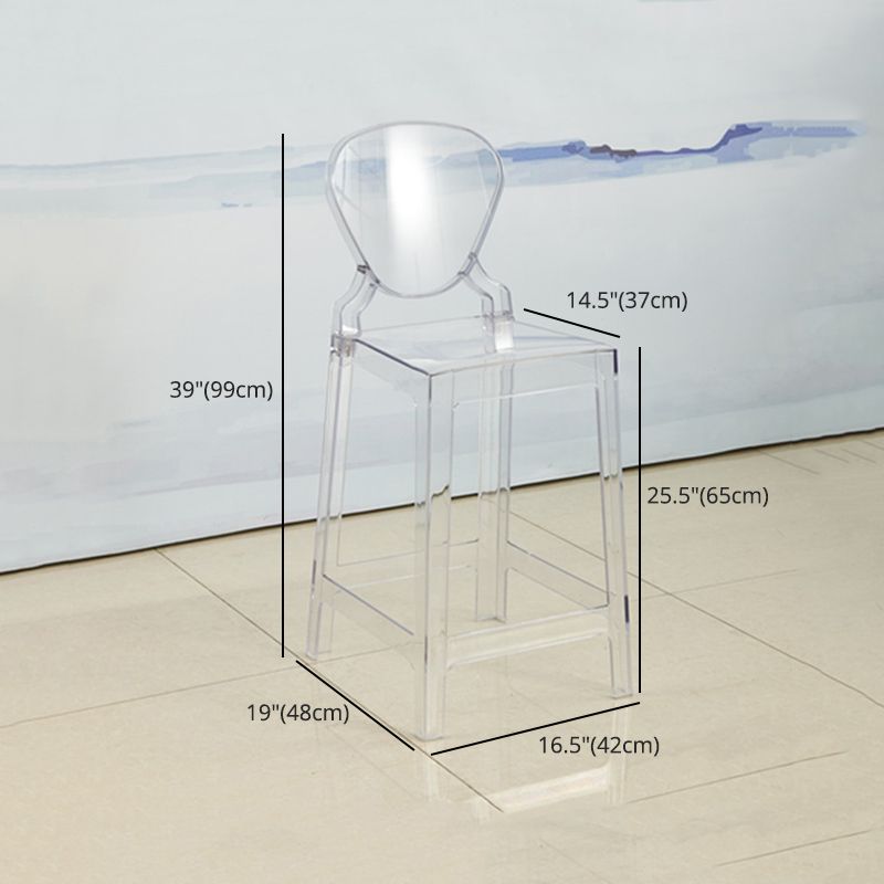 Scandinavian Design Plastic Counter Barstools Full Back Stools for Home
