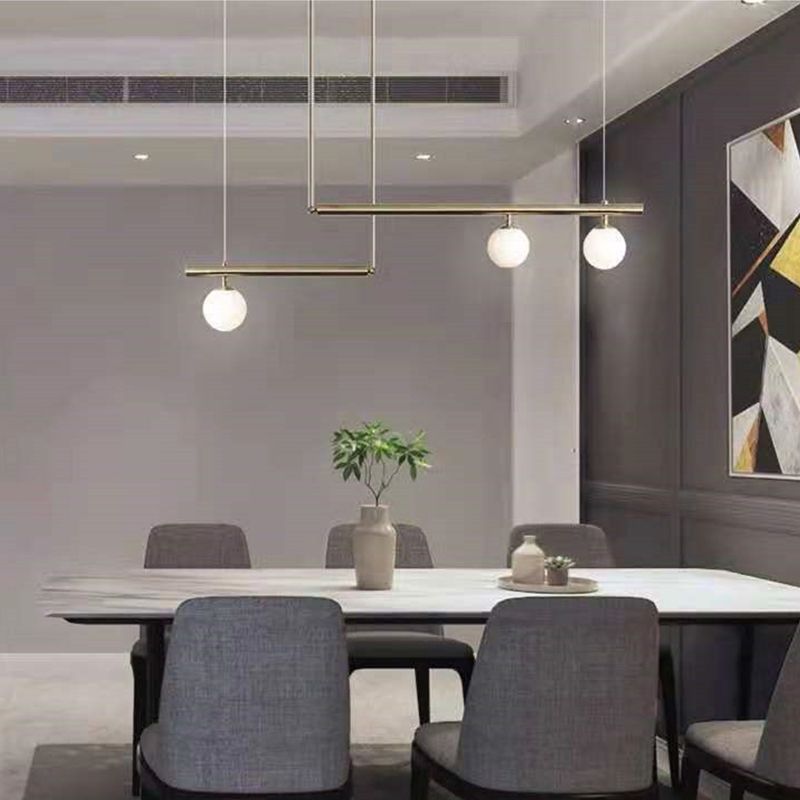 Sphere Island Lights Modernismus Glas Anhänger Licht in Gold für Esszimmer