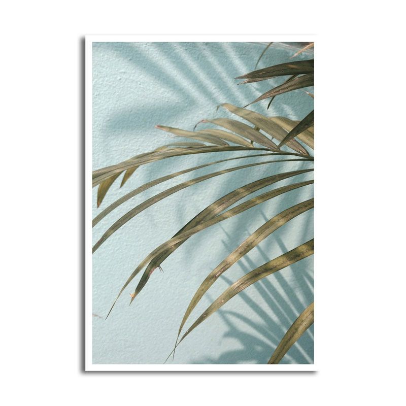 Toile de décoration murale avec plantes nordiques, impression artistique texturée de couleur douce pour chambre de filles