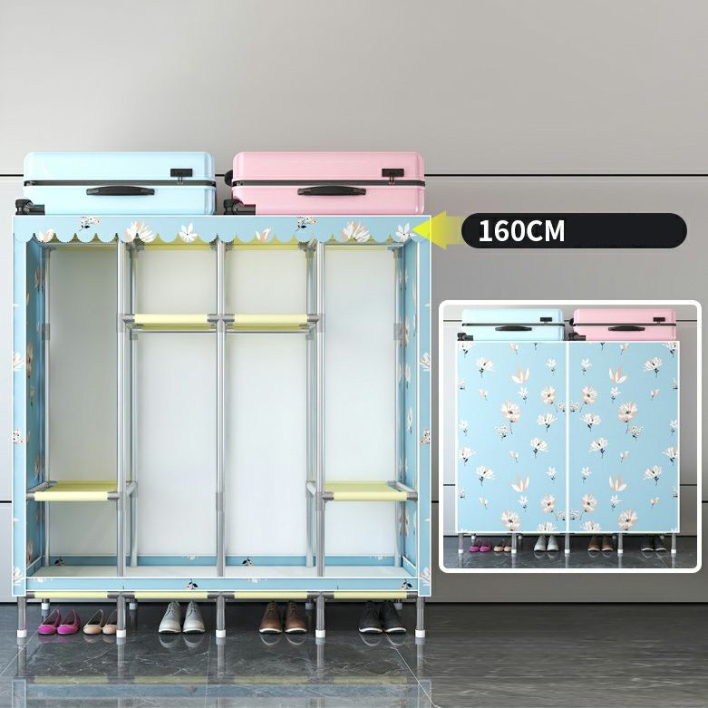 Hinged Steel Wardrobe Armoire Contemporary Wardrobe Closet with Legs