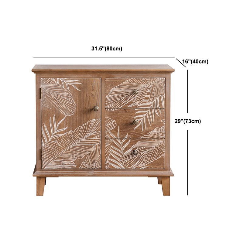 Brown Chest with Drawers , Distressed Wood Rectangle Cabinet