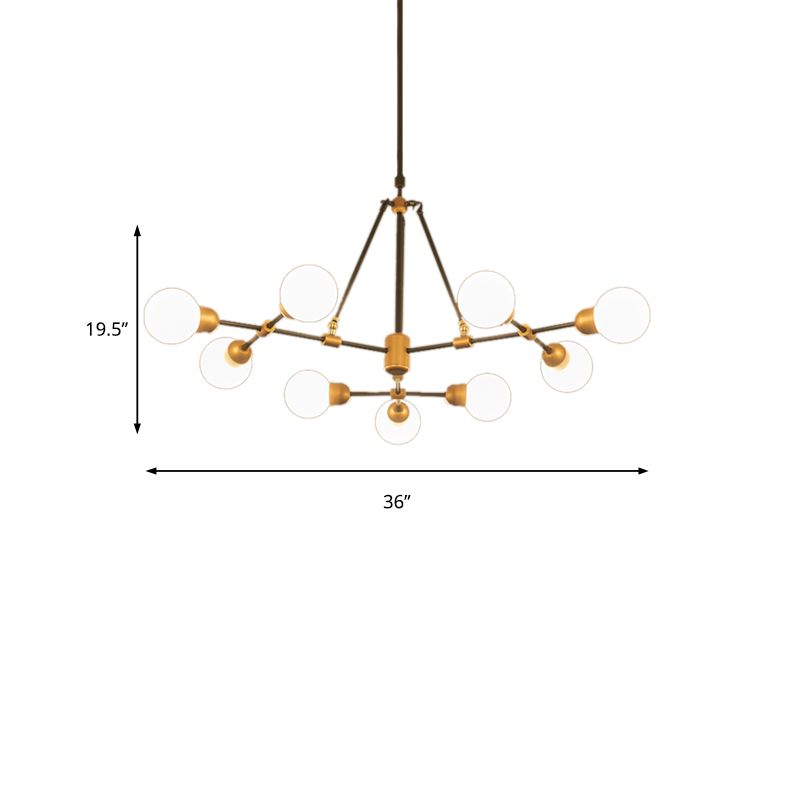 Luz de colgante moderno de múltiples cabezas de la sala de estar de la sala de estar de mando en latón en latón