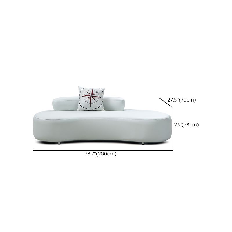 Contemporary Leather Sofa Tight Back Armless Settee for Living Room