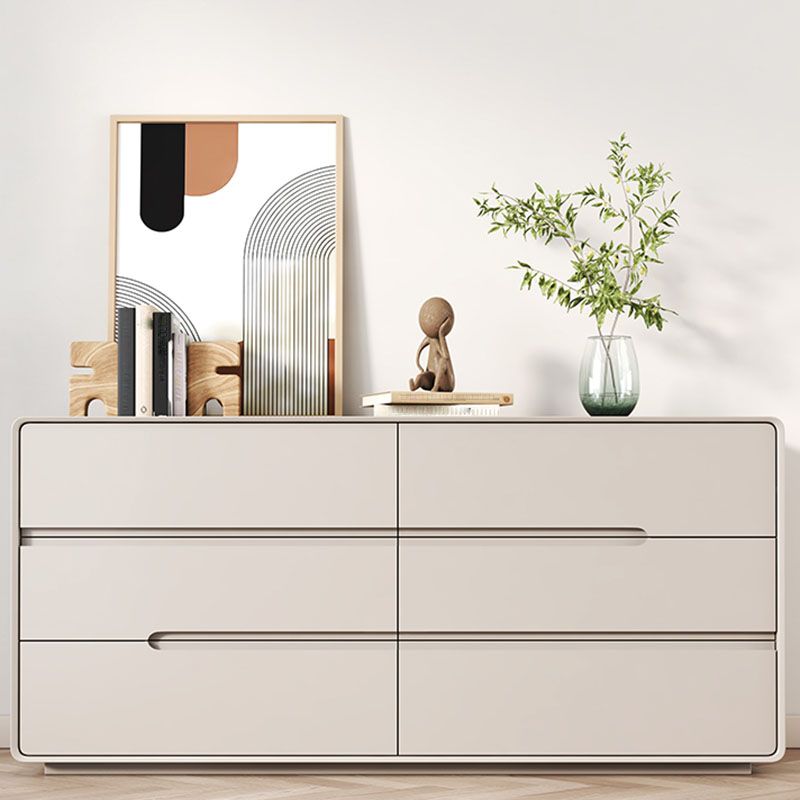 Modern Horizontal Double Dresser Wood Storage Dresser for Bedroom