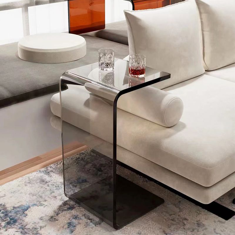 11.81" Wide C-shape End Table Modern Acrylic Accent Side Table