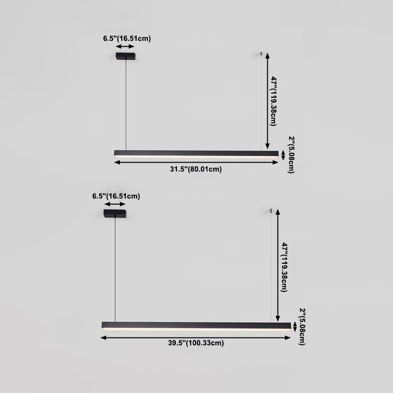 Simple Modern Style LED Hanging Island Pendant Light for Dining Room Office