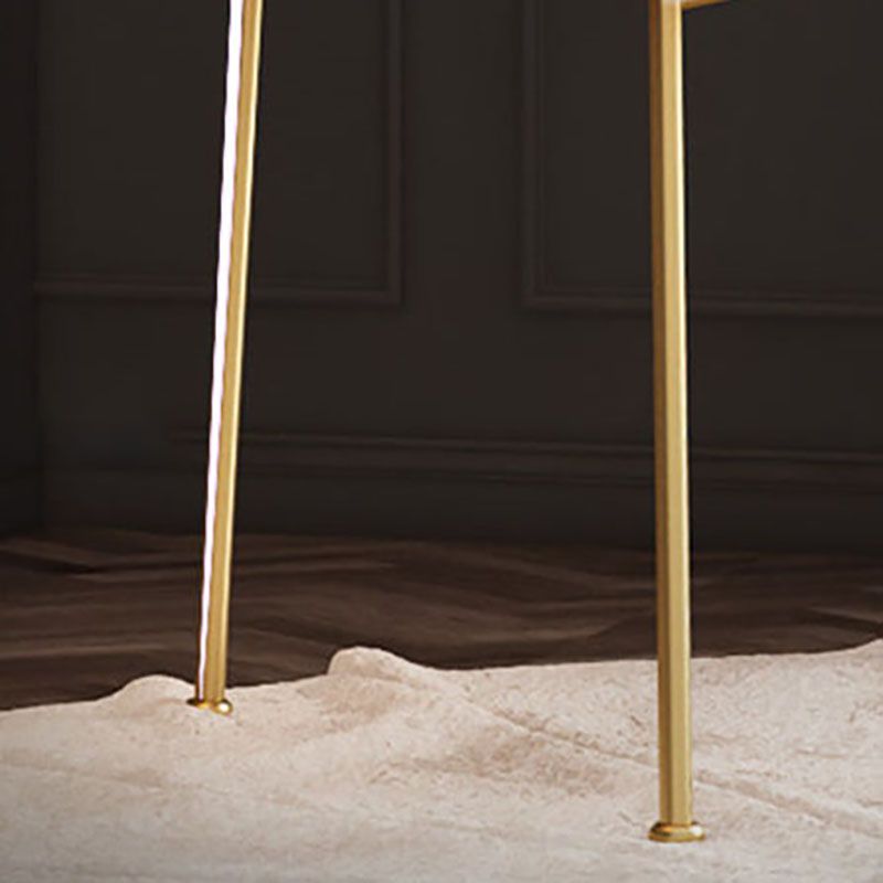 Sillas de comedor estilo Glam, silla sin brazos para comedor de cocina con patas de metal