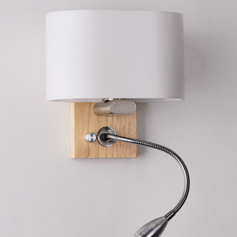 Geometric Shade Wall Lighting Modern Simple Style Wood 1 Light Sconce Light in Gold