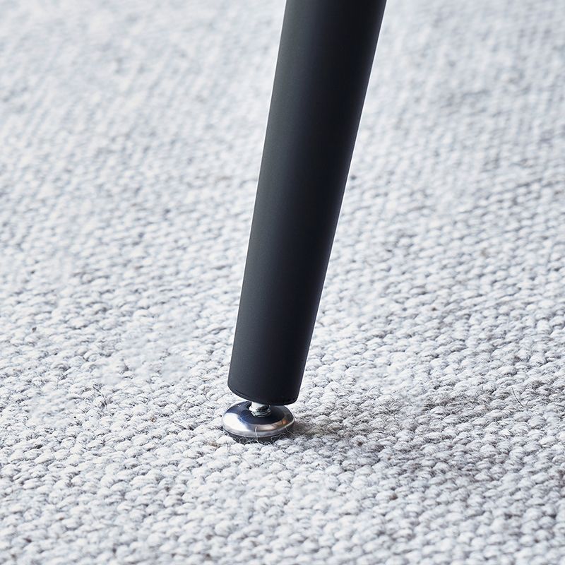 Matte Finish Stone Rectangular Dining Table 4 Legs Furniture with Steel Base