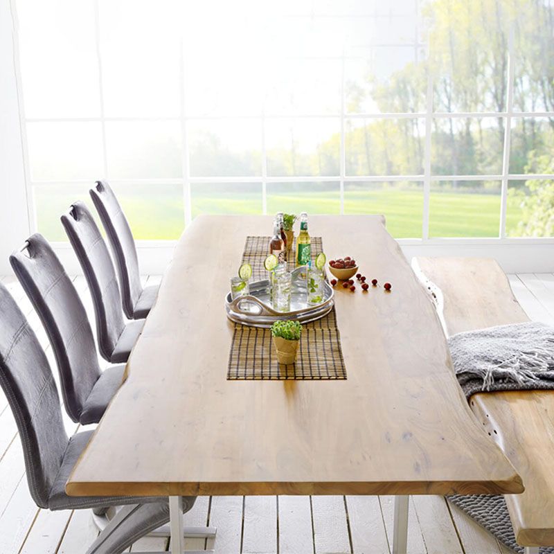 Pine Wood Home Dining Table Industrial Rectangle Kitchen Table