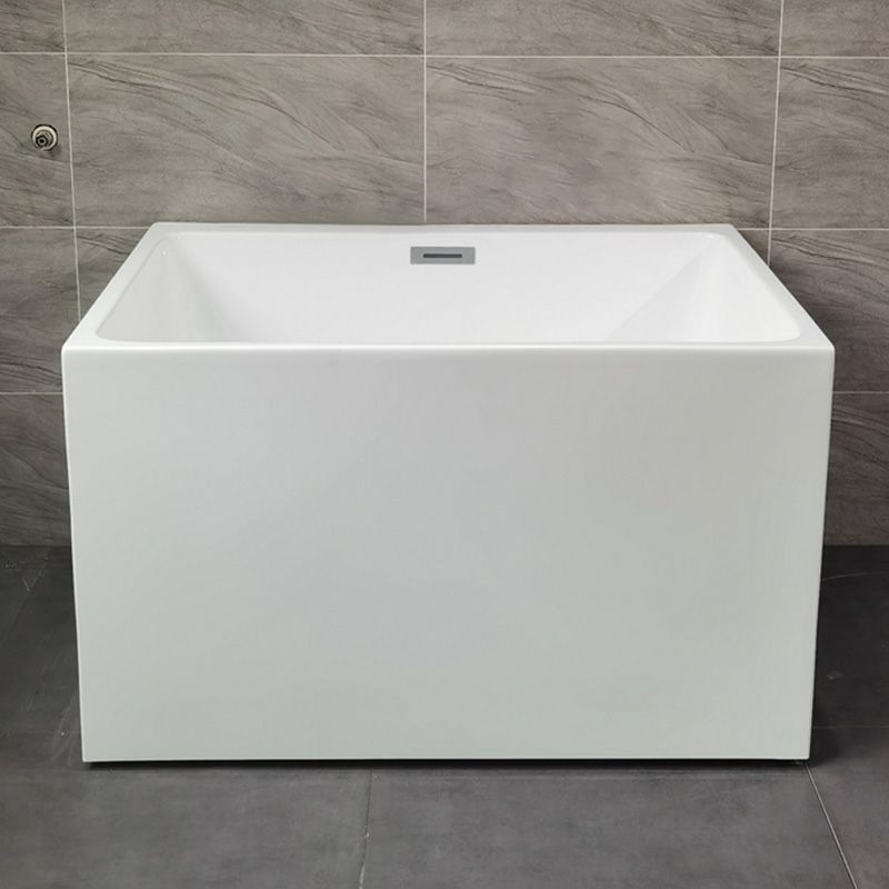 Back to Wall Soaking Bathtub Modern Antique Finish Rectangular Bath Tub