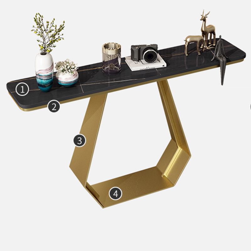 11" Wide Stone Contemporary Console Table Rectangle Accent Table