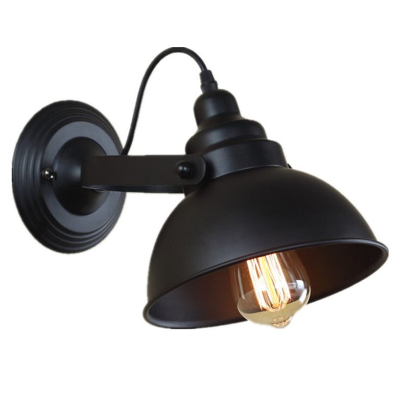 Luz de pared industrial Lámpara de pared 1 iluminación de sombra de metal ligero