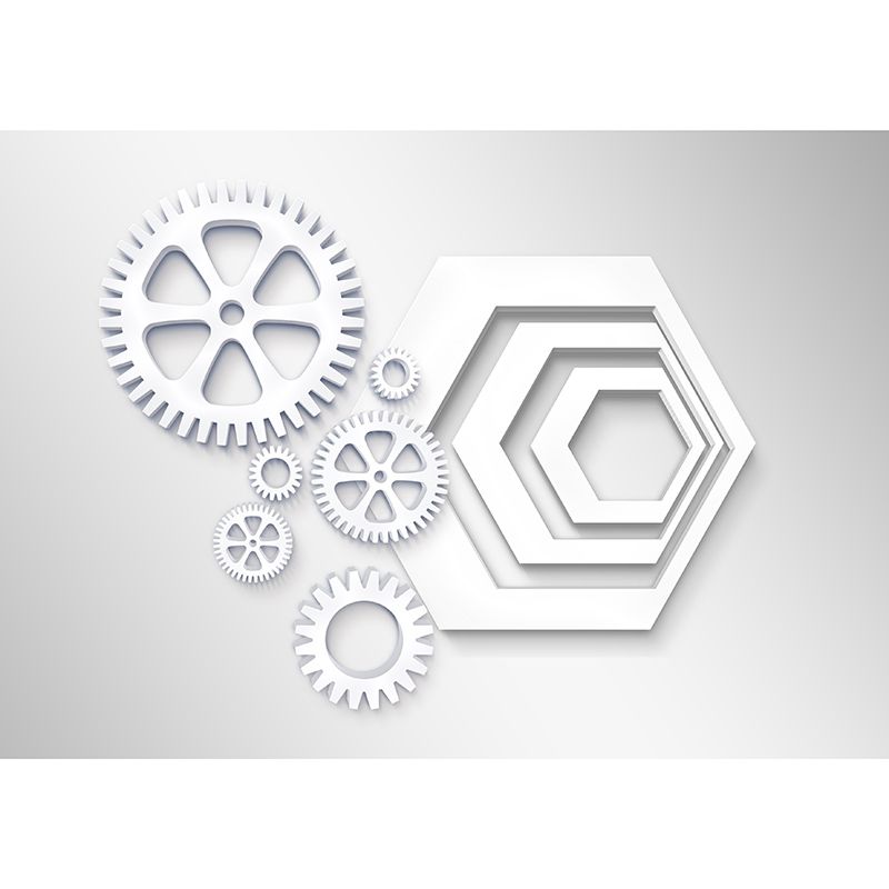 Metal Gear Illustration Mural Wallpaper Environment Friendly Living Room Wall Mural