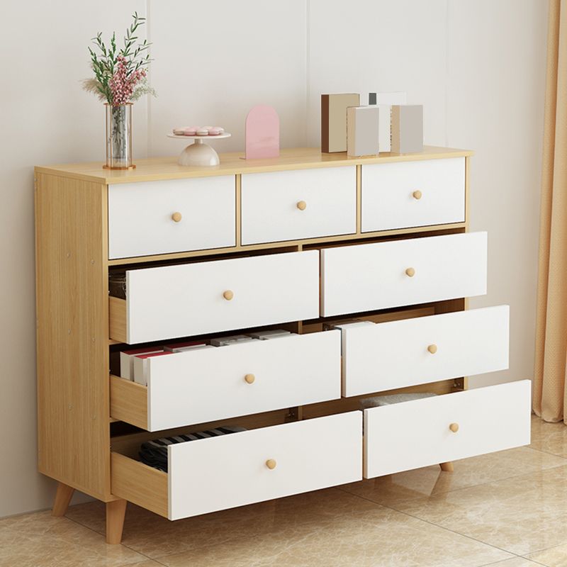 Rectangle Accent Chest with Drawers Wooden Straight Legs Chest