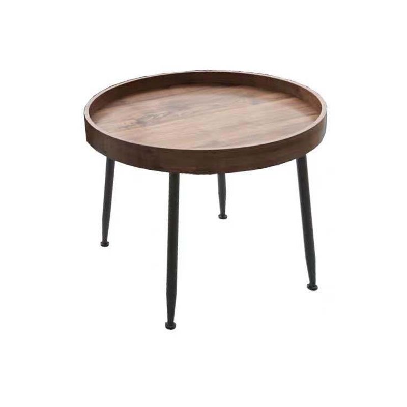 Metal and Wood Coffee Table Tray Top Cocktail Table with 4 Legs
