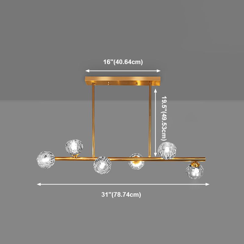 Sphère de l'île contemporaine Lumières de l'île cristalline en or