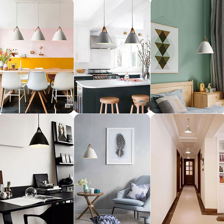 Metal Shade Hanging Light Modern Minimalist Pendent Lighting Fixture for Sitting Room