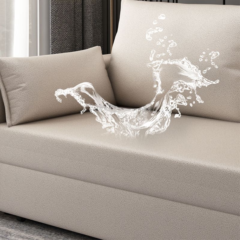 Contemporary Sofa Futon Bonded Leather Futon Sleeper Sofa with Storage