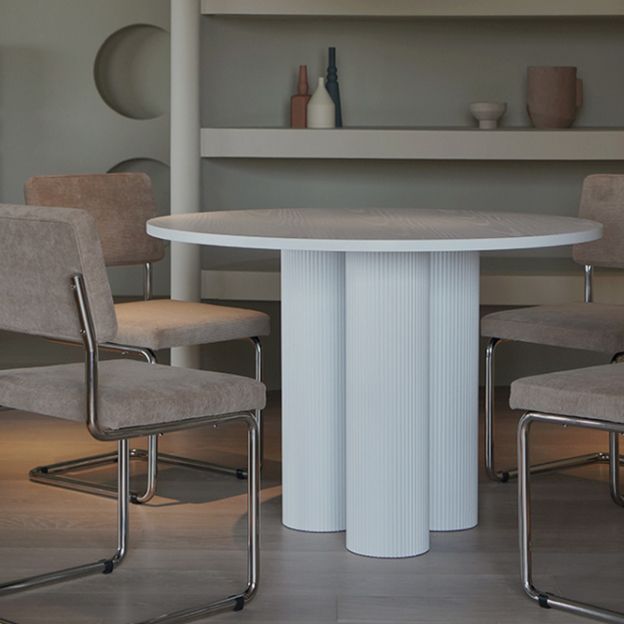 Round Dining Dinette Table Simplicity Style Tripod Base Home Furniture