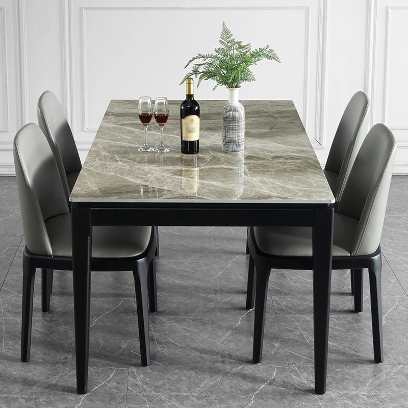 Midcentury Style Furniture Rectangle Dining Table with Solid Wood Legs