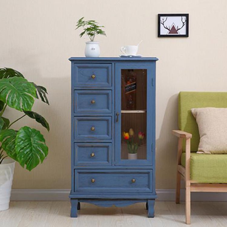 12" D Traditional Wooden Combo Dresser Bedroom Storage Chest Dresser with Drawers and Door