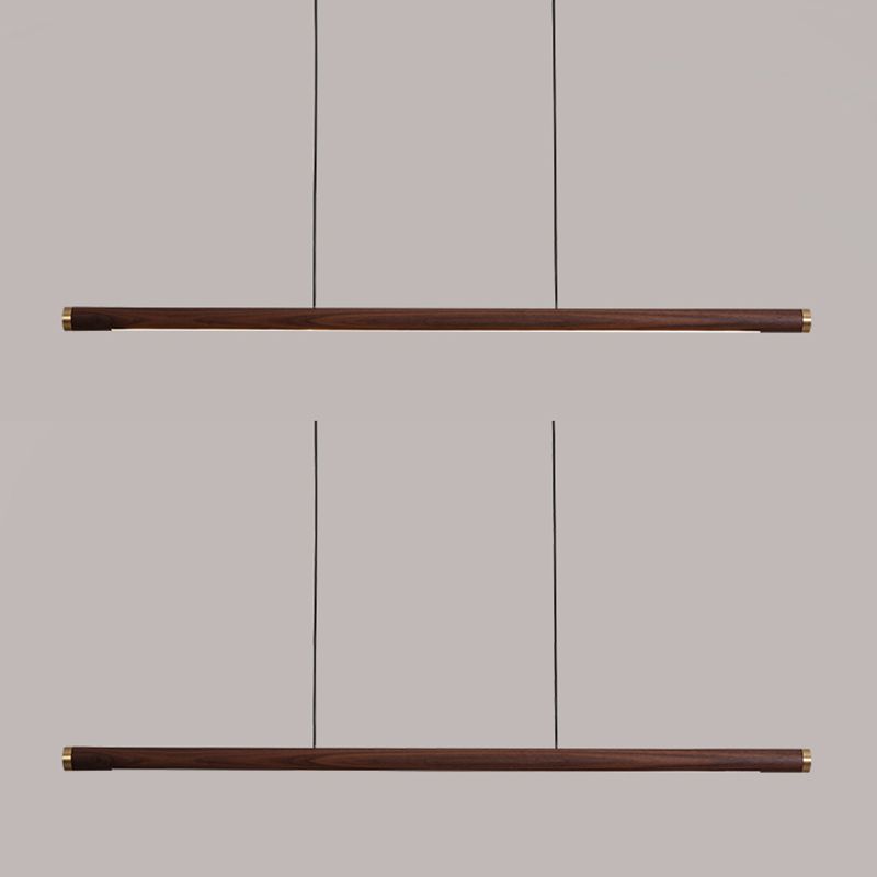 Modern Pendant Lighting for Kitchen Island Linear Island Pendant Light Wood 1-Light