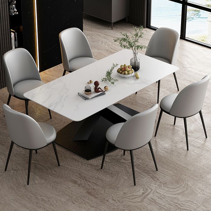 Modern Rectangle Dinette Set 1/2/5/7 Pieces Dining Table Set with Sintered Stone Top