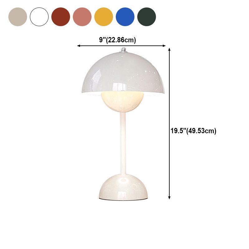 Macaroon Table Light Mushroom 1-Light Bedroom Nightstand Lamp with Metal Shade